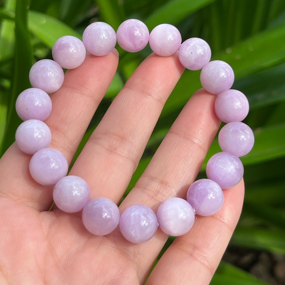 12mm‎ stretchable kunzite bracelet